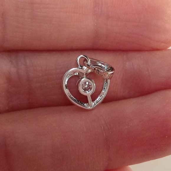 18K White Gold Filled Elegant Heart Shape Diamond Zircon Necklace Pendant AAA - Picture 4 of 7